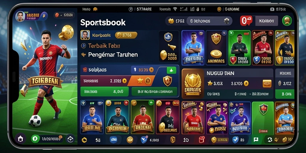 Tampilan antarmuka aplikasi Sportsbook 8768 yang menarik dan mudah digunakan.