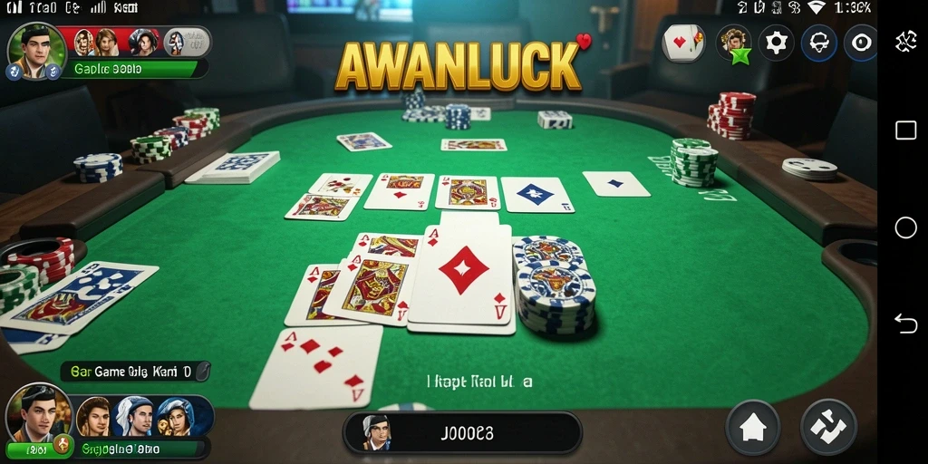Screenshot gameplay AWANLUCK menampilkan suasana seru bermain Gaple.