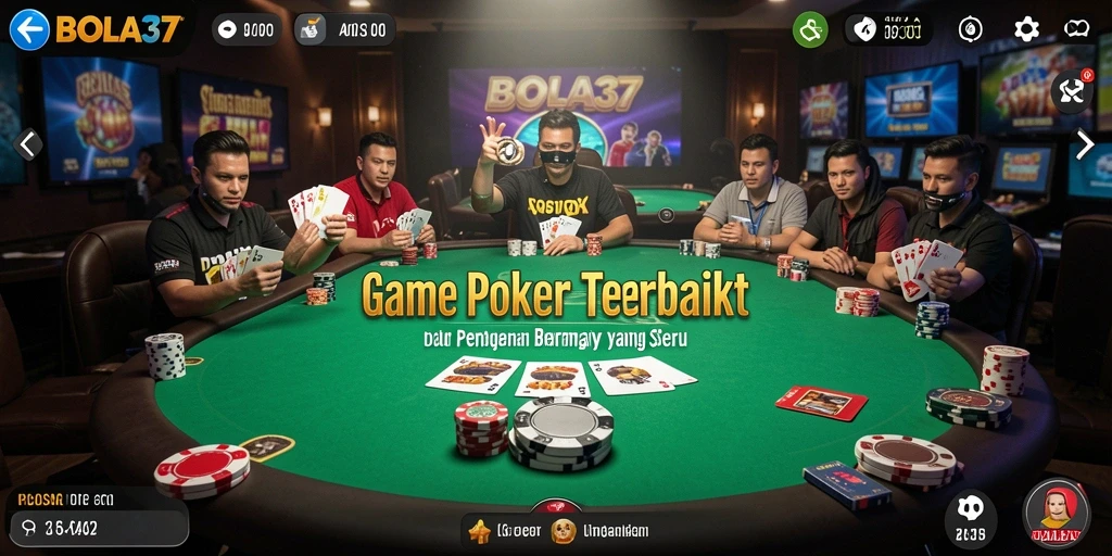 Tampilan utama gameplay BOLA37 dengan suasana Poker yang menarik.