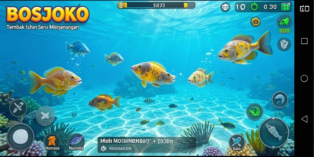 Screenshot gameplay yang menampilkan keseruan menembak ikan.