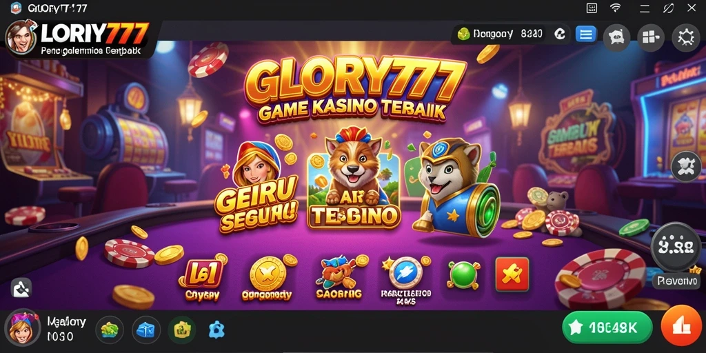 Screenshot gameplay GLORY777 yang menampilkan suasana kasino yang seru.
