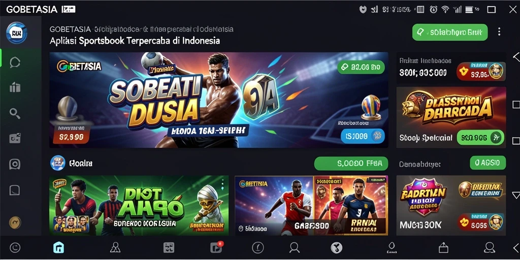 Tampilan antarmuka GOBETASIA yang menarik dengan berbagai pilihan taruhan.