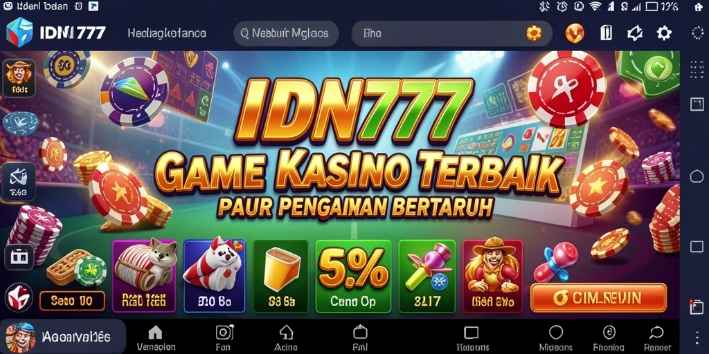 Tampilan menarik saat bermain IDN777 dengan berbagai permainan kasino.