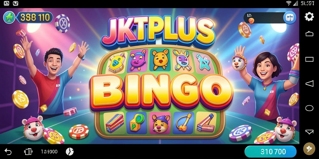 Tampilan gameplay JKTPLUS yang penuh warna dan menarik.