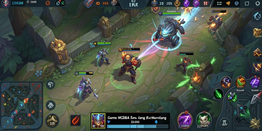 Tangkapan layar gameplay seru dalam LEDAK388 MOBA.