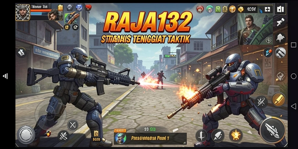 Tangkapan layar utama RAJA132 menampilkan peperangan strategis yang mendebarkan.