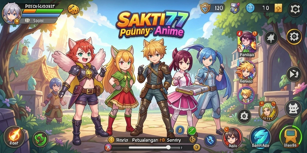 Tampilan gameplay SAKTI77 dengan karakter anime yang menawan.