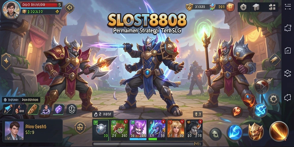 Tangkapan layar utama SLOST8808 yang menunjukkan aksi strategi intens.