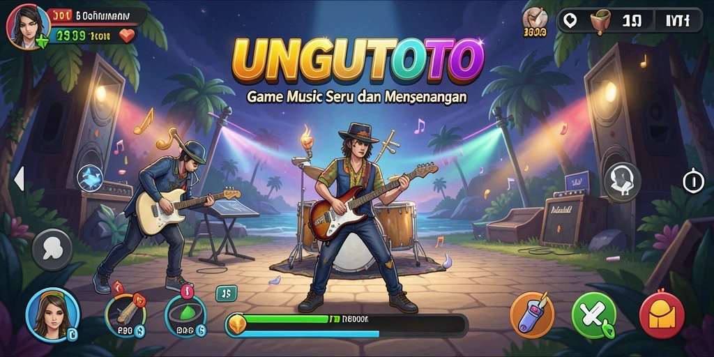 Gameplay UNGUTOTO yang seru dengan berbagai musik menarik.